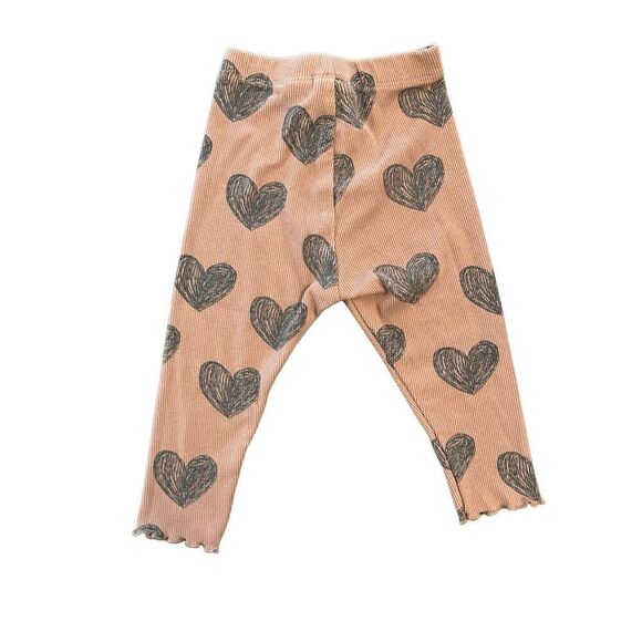 Zara Brown Ribbed Black Heart Pants‎ - Picture 2 of 3